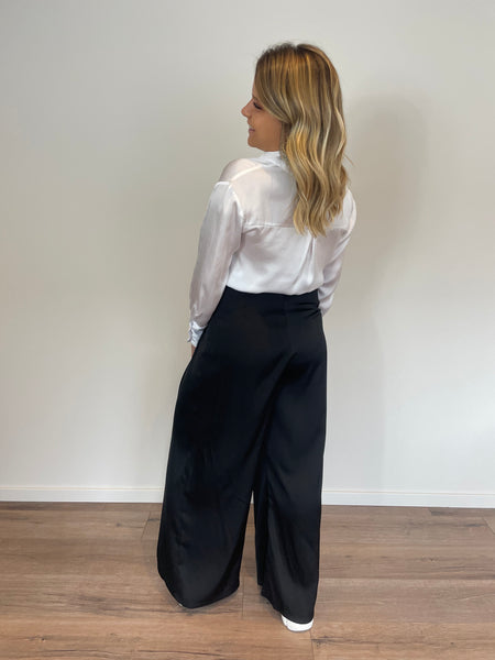 Pantalon satiné noir GALA