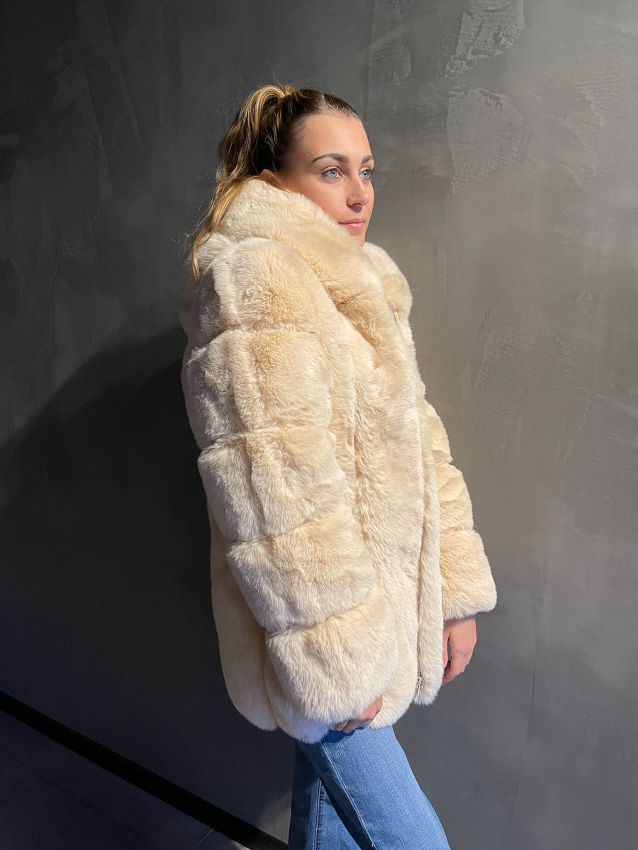 Veste poils beige AMBRE Muselineshop