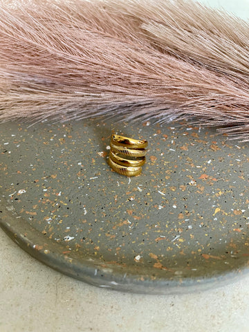 Bague dorée à 4 anneaux