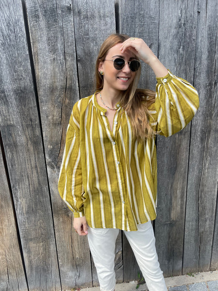 Chemise rayée kaki SYLVIA