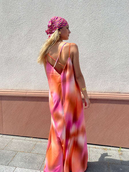 Robe tie and dye rose CLELIA