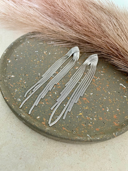 Boucles d'oreilles argentées pendantes