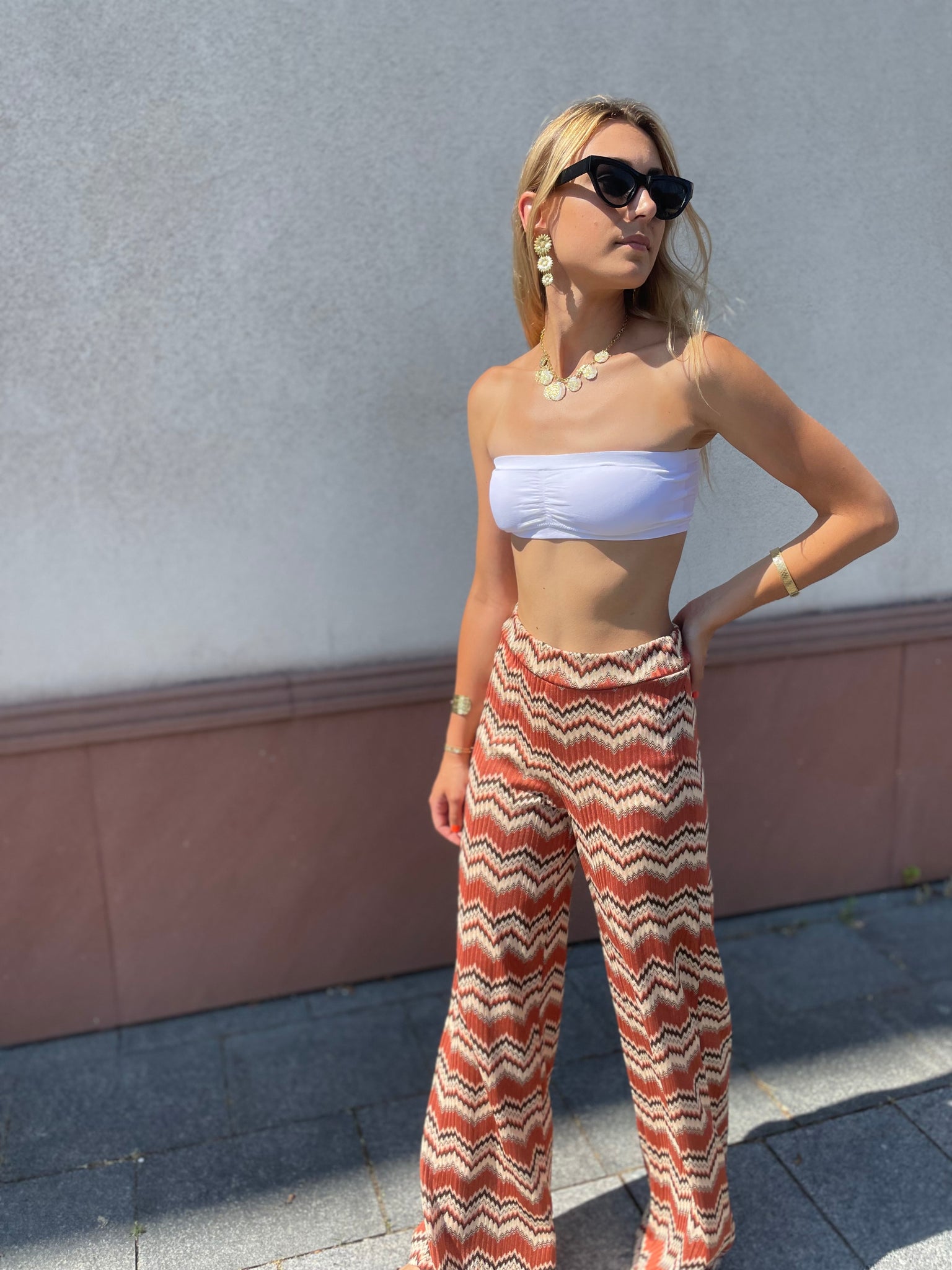 Pantalon crochet brun ALGA