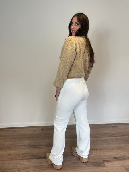 Pantalon blanc en velours LEILA