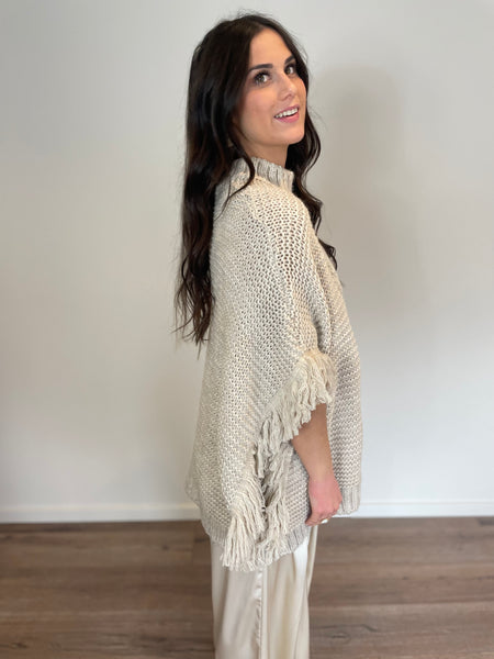 Poncho beige PLUME