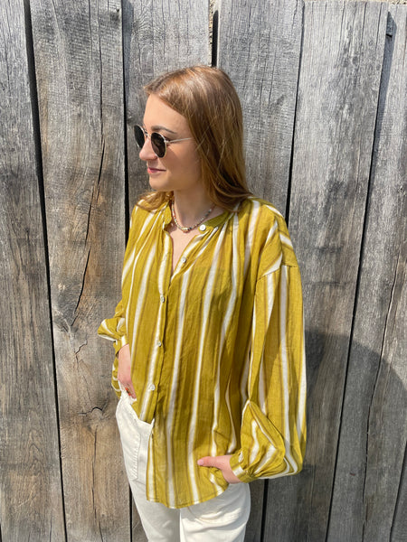 Chemise rayée kaki SYLVIA