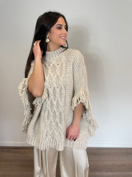 Poncho beige PLUME