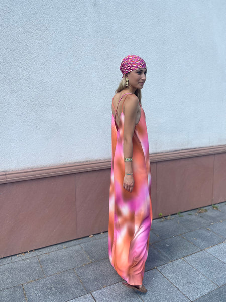 Robe tie and dye rose CLELIA
