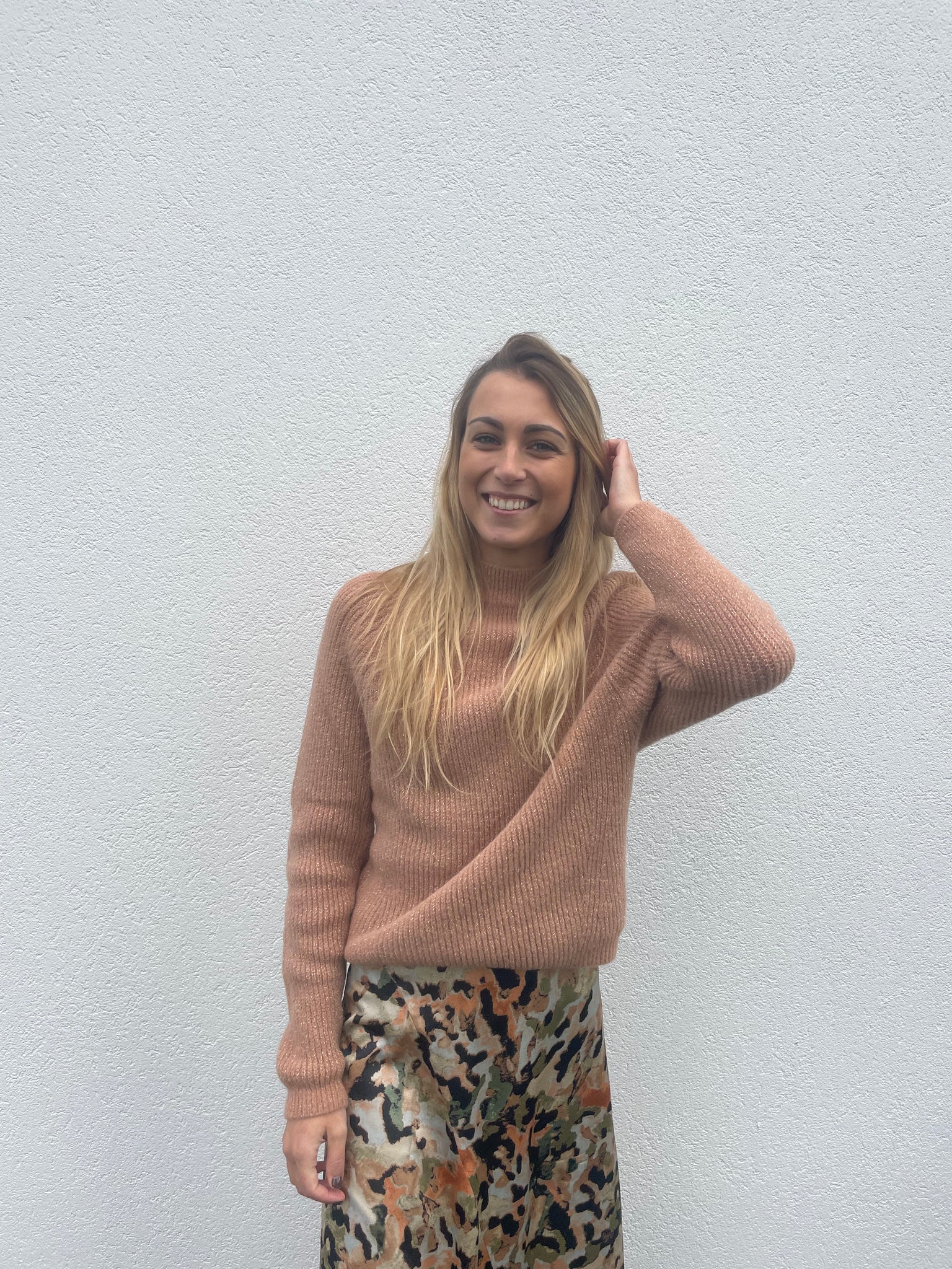 Pull chauve souris rosé JENNA