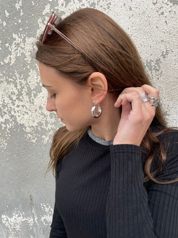 Boucles d'oreilles créole argentée