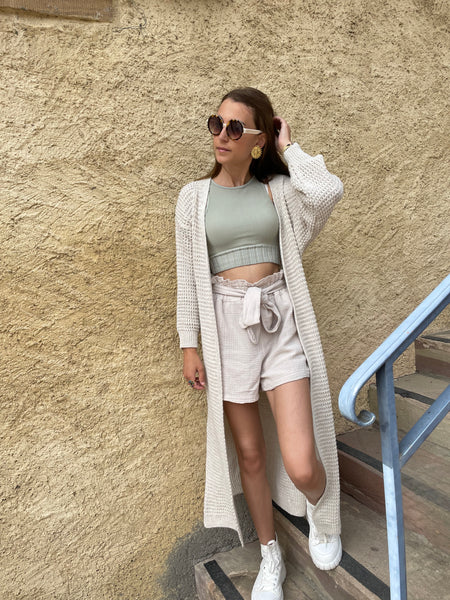 Gilet long beige MESH