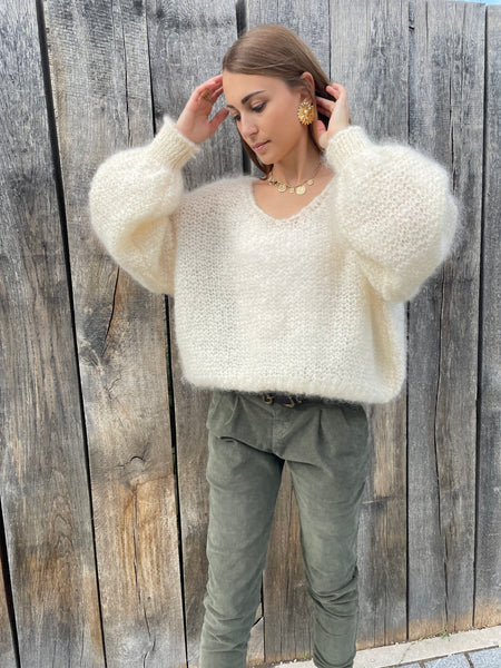Pull beige mohair LOUNA