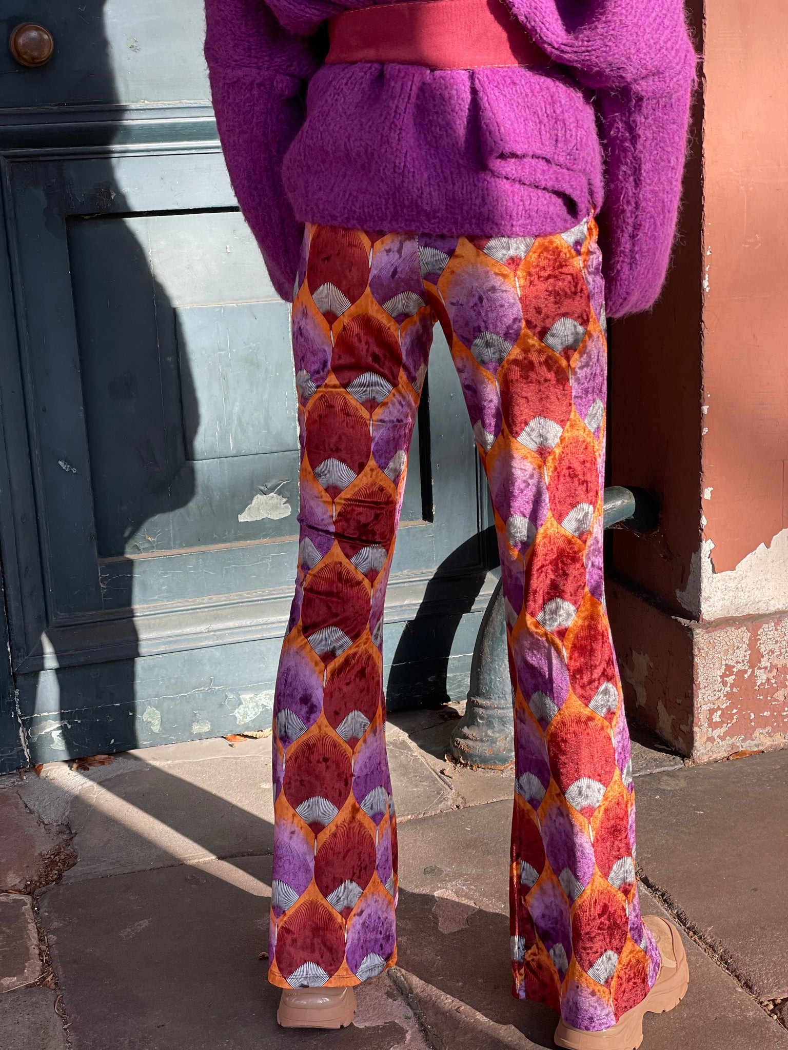 Pantalon velours coloré violet MIA