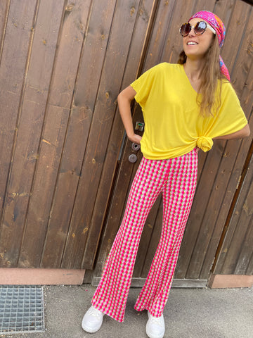 Pantalon imprimé rose SANDY