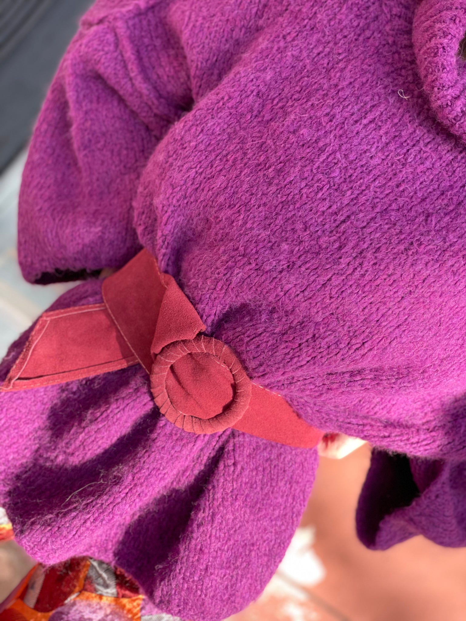 Ceinture framboise cuir RIA