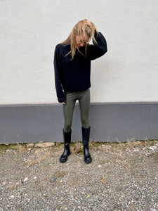 Legging simili cuir kaki MILO