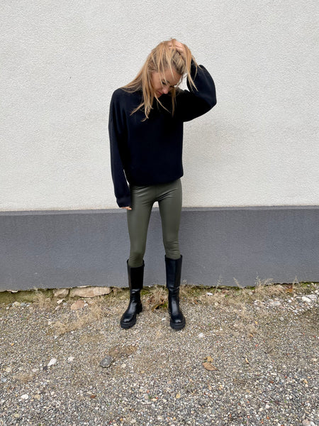 Legging simili cuir kaki MILO