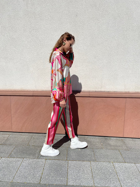 Pantalon rayé rose LISA