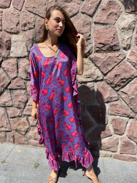 Robe à volants fushia ROMA