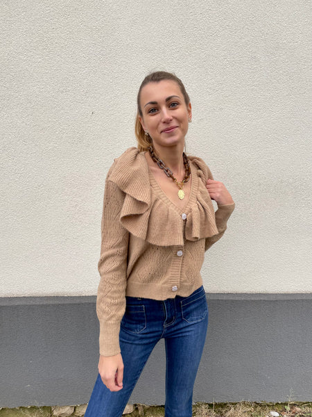 Gilet beige à volants MADY