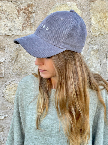 Casquette velours côtelé violette VELY