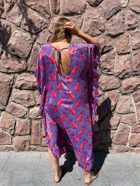 Robe à volants fushia ROMA