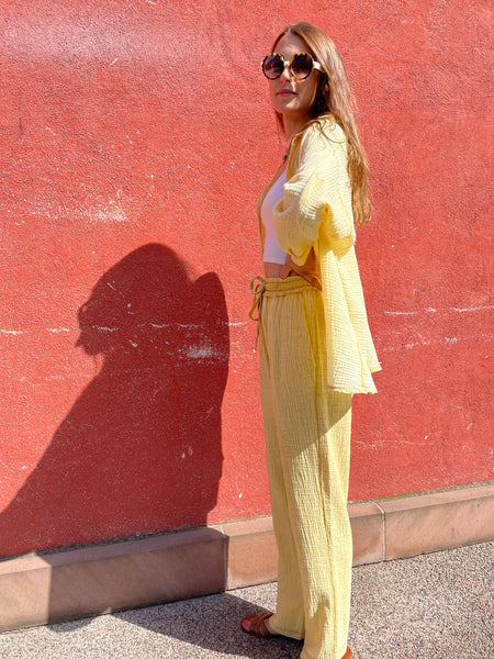 Ensemble gaze de coton jaune LYNA