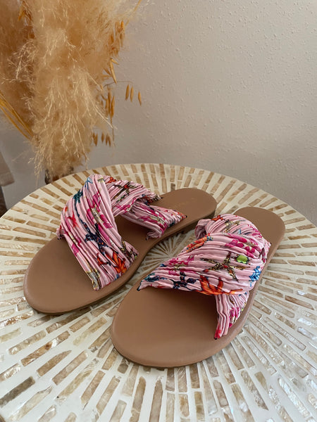 Sandales en tissu rose PAOLA