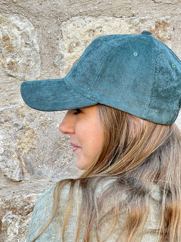 Casquette velours côtelé kaki VELY