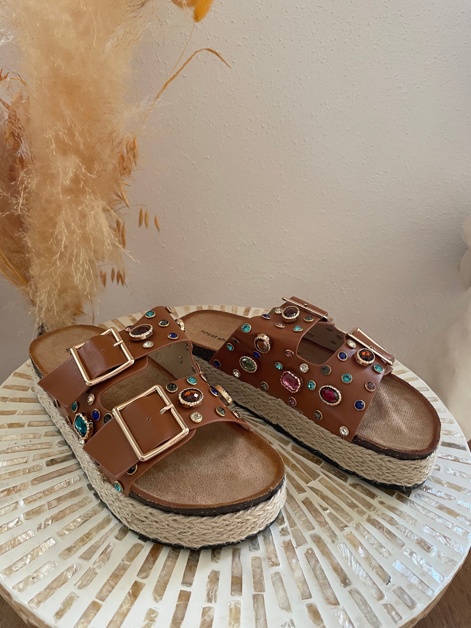 Sandales compensées brunes MICHA