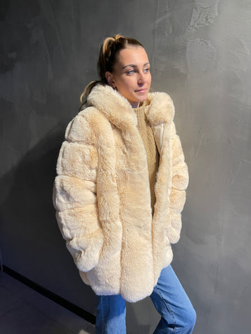 Veste à poils beige AMBRE