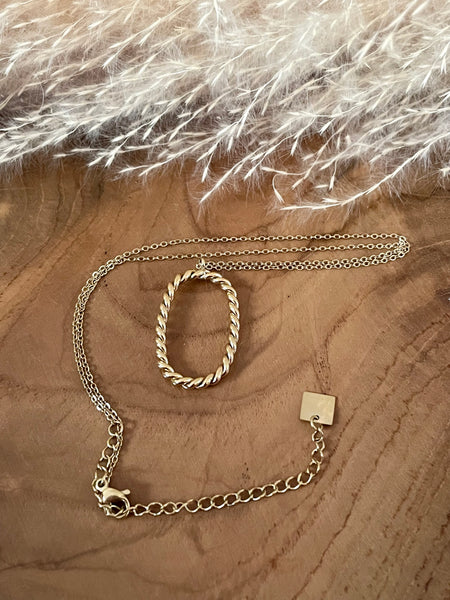 Collier ovale tressé doré AGATHE