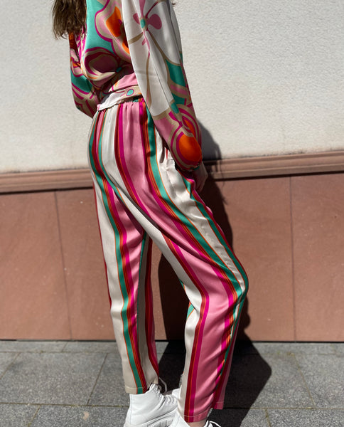 Pantalon rayé rose LISA
