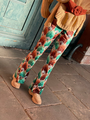 Pantalon velours coloré vert MIA
