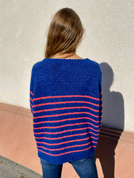 Pull marinière bleu-orange MARINE