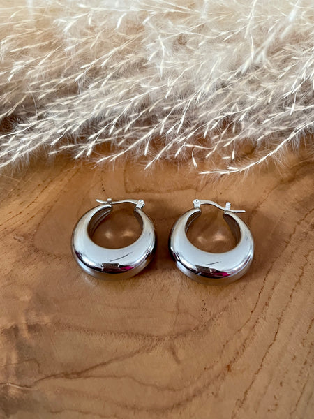 Boucles d'oreilles créole argentée