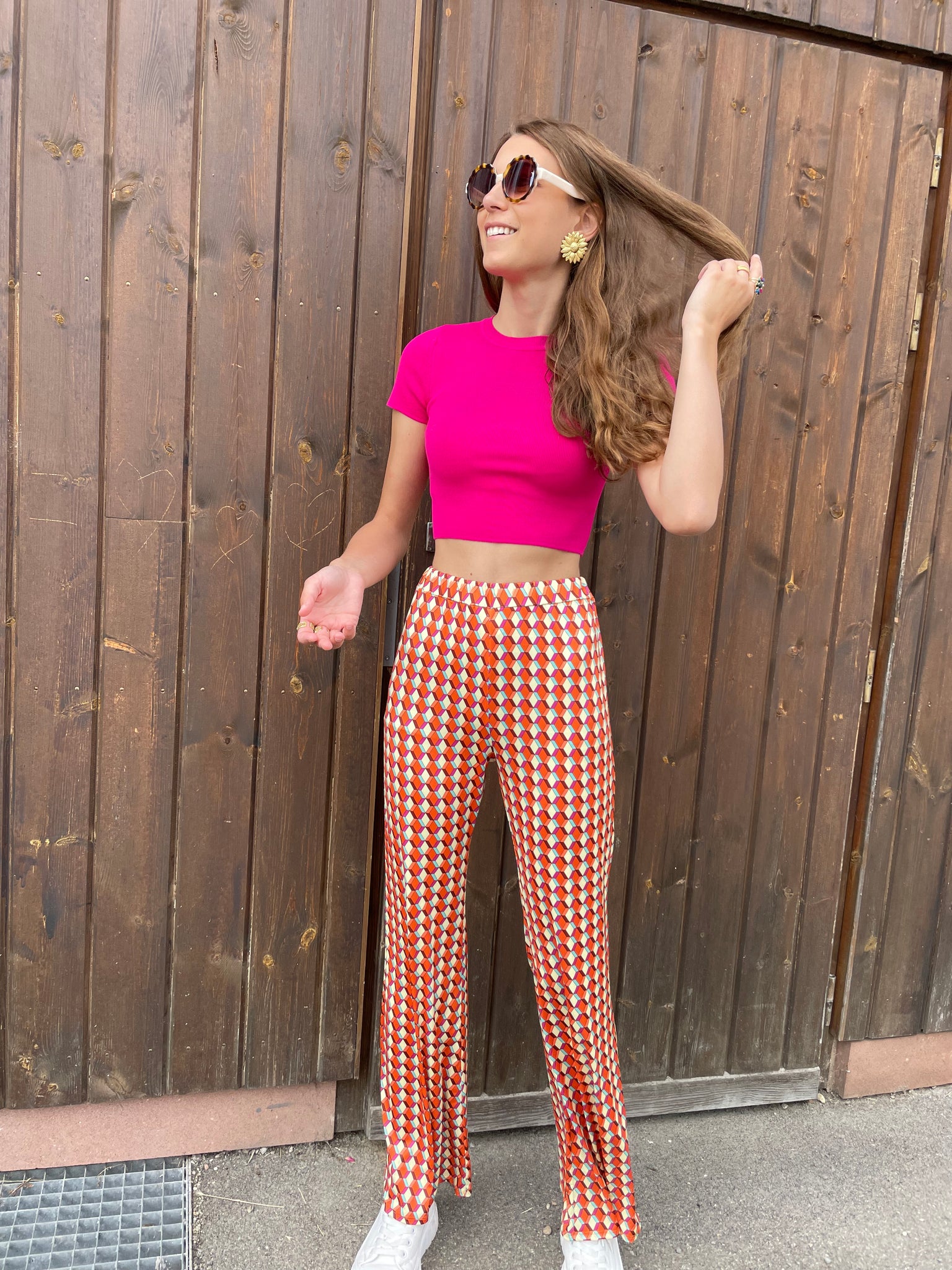 Pantalon imprimé orange SANDY