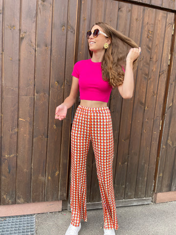 Pantalon imprimé orange SANDY