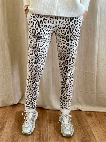 Pantalon effet jogging léopard BAY