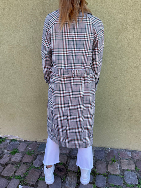 Veste longue à carreaux LUCIE