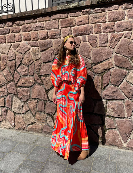 Ensemble plissé orange CLEO