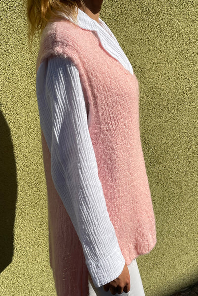 Pull sans manche rose pastel CALY