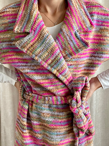 Veste colorée sans manche en laine ROSA