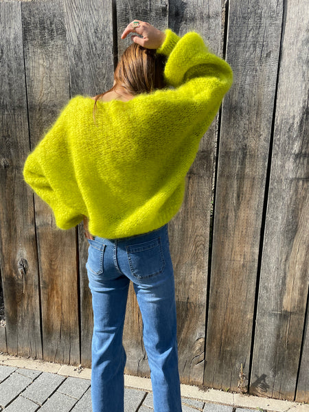 Pull vert anis mohair LOUNA