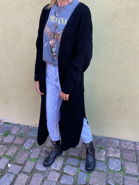 Gilet long noir MESH