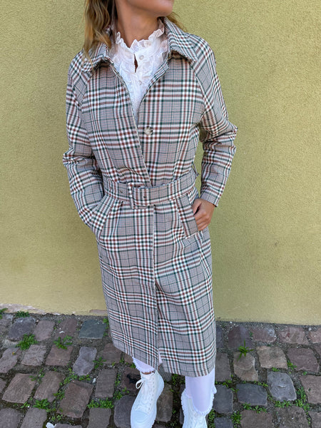 Veste longue à carreaux LUCIE