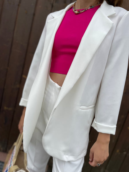 Ensemble blanc blazer et pantalon LUNA
