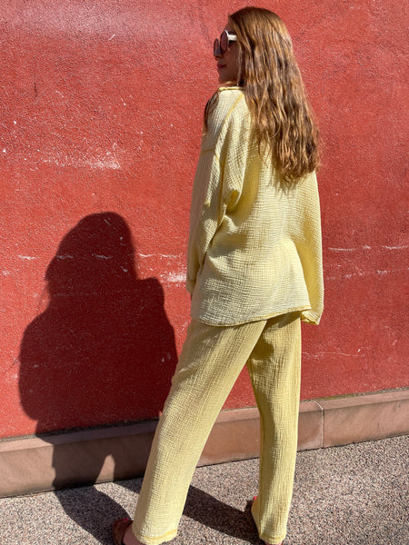Ensemble gaze de coton jaune LYNA