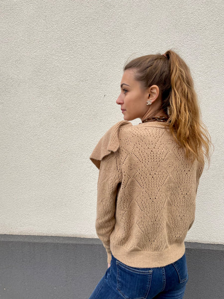 Gilet beige à volants MADY