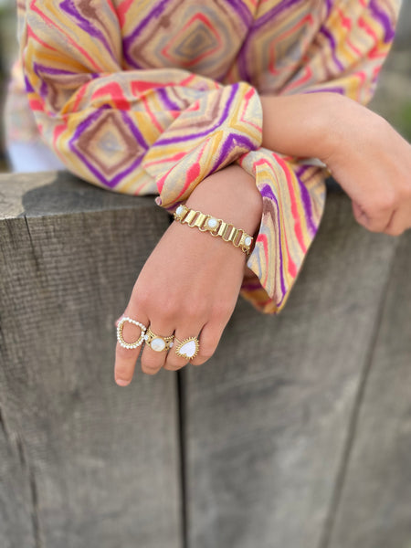 Bracelet doré avec pierres nacrées NANI